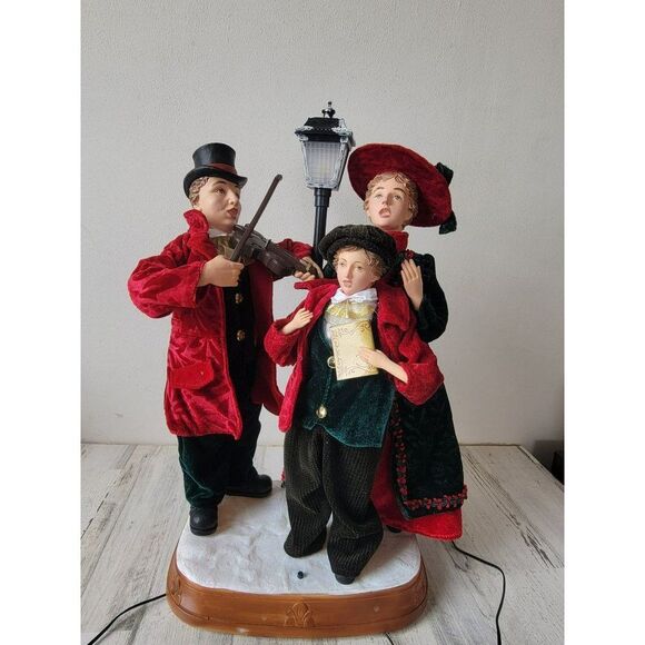 Christmas International AS IS Victorian caroler family animated motion Xmas deco - Picture 3 of 14